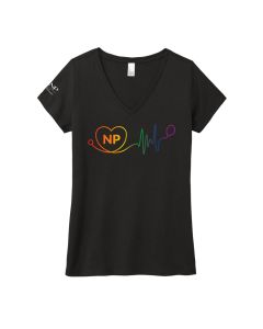 Women's Rainbow Heartbeat NP  V-Neck